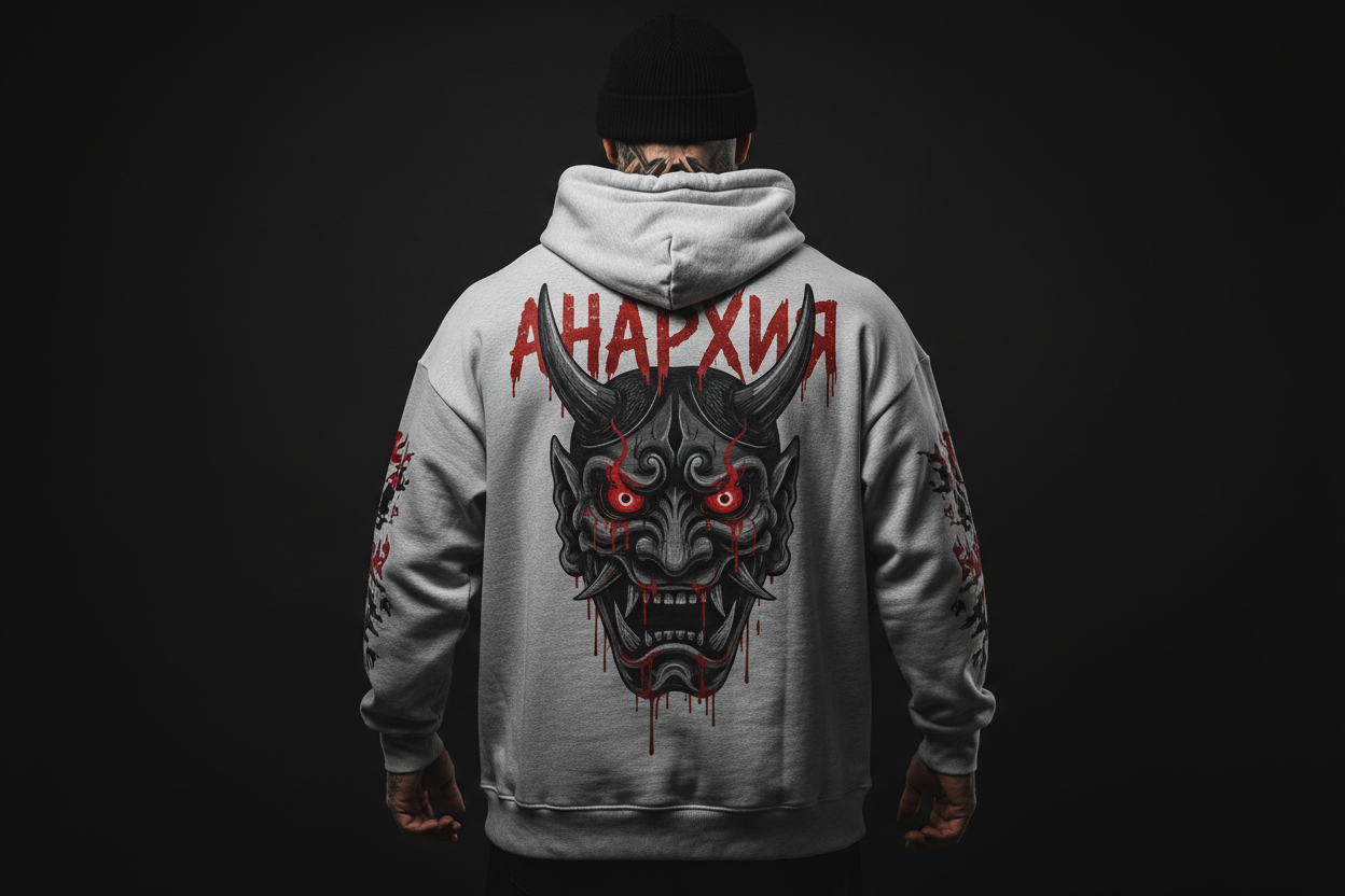 Анархия худи светлосиво